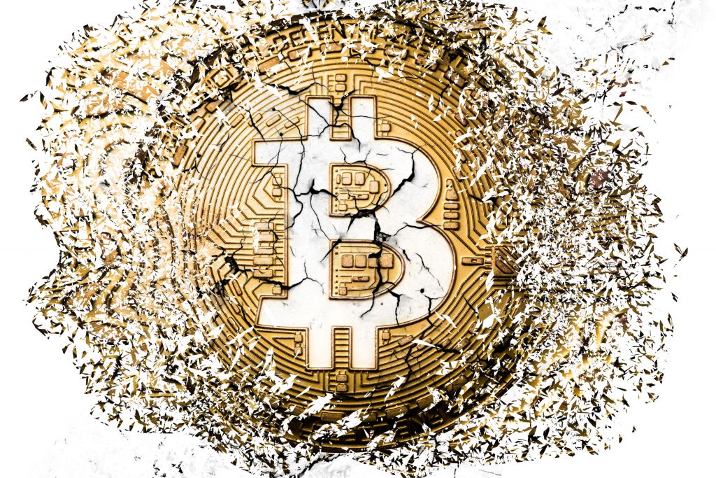 84338242 - bitcoin explosion disintegration
