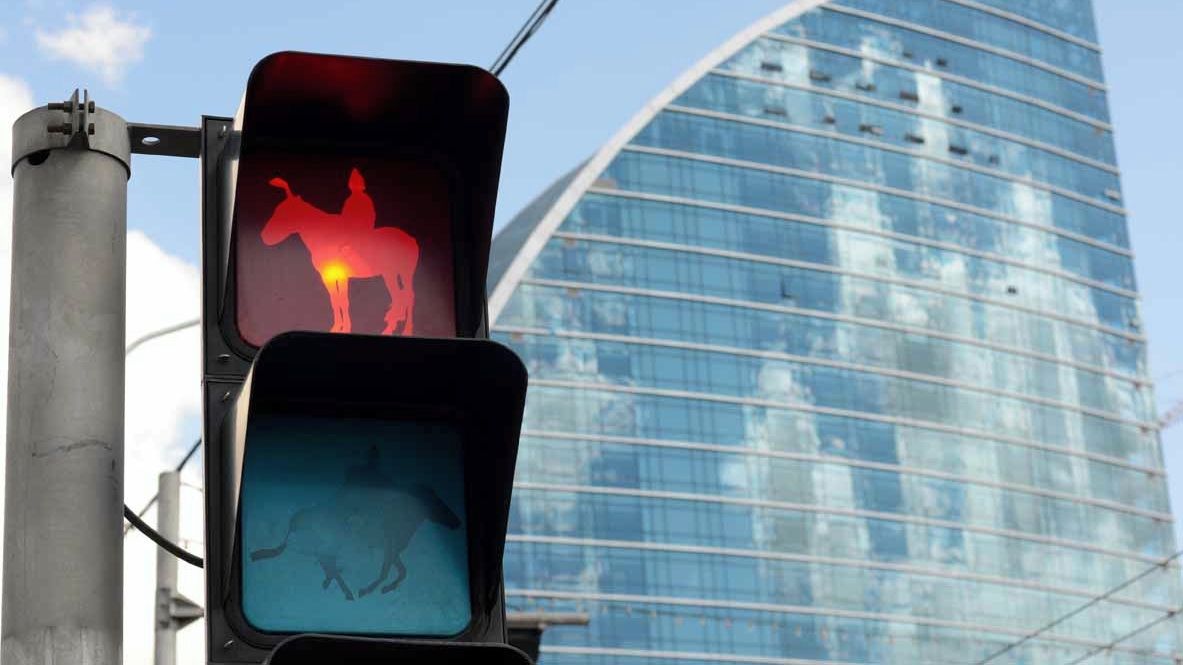 mongóliában közlekedési lámpa