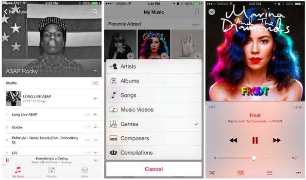 iOS 8 Music app