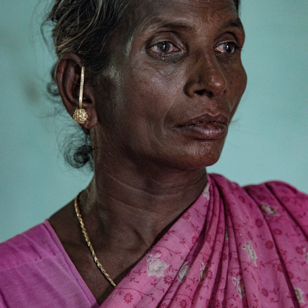India, Tamil Nadu, May 2018. Rasathi, 56, the wife of Selvarasy, 65, a farmer who committed suicide on May 2017 by hanging himself in his field. He got into debt with a Cooperative Society. According to a study carried out by Tamma A. Carleton,  the warming over the last 30 years is responsible for 59.300 suicides in India. She estimates that fluctuations in climate, particularly temperature, significantly influence suicide rates.
