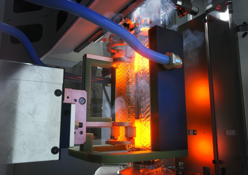 OP 40 – Csapágyhelyek indukciós edzése az EMAG eldec MIND L 1000 gépén.